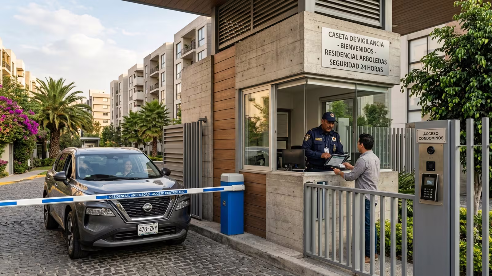 Caseta de seguridad de condominio residencial con tecnología moderna SEPRICO